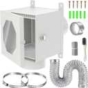 Dryer Lint Trap,Indoor Lint Trap for Dryer with 4inch Dryer Vent Hose, 2 Clamps, 3 Stainless Steel Mesh &Aluminum Foil Tape Cleaning Brush for Electric Clothes Dryers - Dryer Duct lint Trap (Metal)