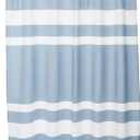 Madison Park Shower Curtain Waffle Weave Striped Pieced Design Fabric Shower Curtains for Bathroom with 3M Scotchgard Moisture Management Premium Spa Quality Modern Standard 72"x72" Blue