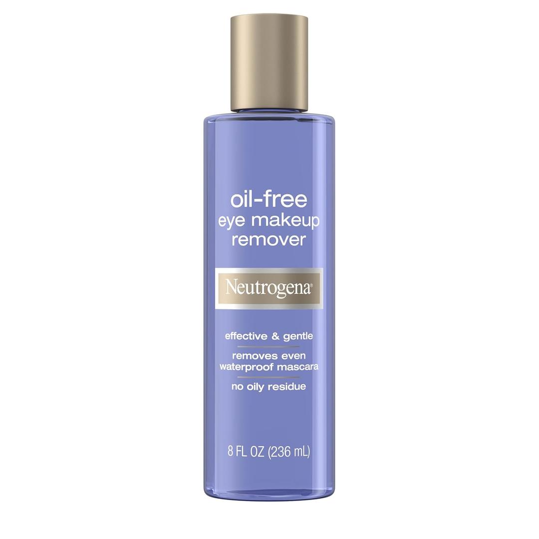 Neutrogena Gentle Oil-Free Eye Makeup Remover & Cleanser for Sensitive Eyes, Non-Greasy Makeup Remover, Waterproof Mascara Remover, Dermatologist & Ophthalmologist Tested, 8 fl. oz (8 Fl Oz (Pack of 1))