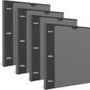 INFUN 1 Inch Telescoping 3 Ring Binder - 4PCS-Black, Flexible Binders with Customizable Front Cover and Clear Catalog Pocket,1 inch Binders 3 Ring, 225 Sheet Capacity
