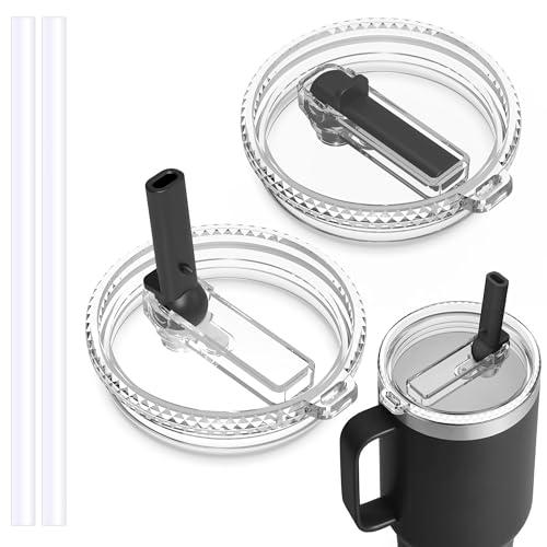 HAILIWEI 30 oz Straw Leak Proof Lid for YETI, Tumbler Lid for Yeti Rambler 30/32 oz Tumbler,26/35/42 oz Straw Mug,and Hydro Flask 32/40oz Travel Tumbler,Replacement Lid BPA Free(Black*2)