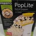 Presto 04820 Poplite Hot Air Popcorn Popper - Built-In Measuring Cup + Melts Butter, Easy to Clean, Built-In Cord Wrap, 18 Cups, Yellow
