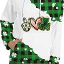 TMSD Women's Mardi Gras St.Patrick's Day Long Sleeve Hoodie with Pocket (White, M)