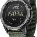 DIDITIME Tactical & Military Watches for Men Waterproof 164FT, Fitness Watch with Compass, Metronome, Pedometer & Lightweight Breathable Nylon Band, Green