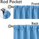 BGment Rod Pocket and Back Tab Curtains for Bedroom - Thermal Insulated Room Darkening Curtains for Living Room, 2 Window Curtain Panels (42 x 63 Inch, Sky Blue)