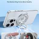 SYNCWIRE Magnetic Phone Ring Holder for MagSafe - Glitter Phone Grip Stand with 360 Rotation & Reinforced Hinge, Compatible with iPhone 16 15 14 13 Pro Max Plus MagSafe Accessories - Glitter Silver
