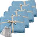 Mosobam Soft Beach Towel 35X70, Set of 4, Blue, Luxury Cabana 450 GSM Hotel Towels, Quick Dry, Oversized Extra Large, Travel Set, Viscose Made from Bamboo - Turkish Cotton