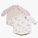 BIBaDO - Long Sleeve Baby Bibs - Babies & Toddlers 6-36 Months - Coverall Baby Led Weaning Bib - Easy Wipe, Soft & Waterproof