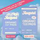 August Regular Cotton Menstrual Pads, 36-Pack Ultra Thin Pads with Wings, Hypoallergenic Sanitary Napkins with Organic Cotton Topsheet, Compostable Wrappers, Toxin Free, Fragrance Free