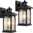2 Packs Motion Sensor Outdoor Sconce - Advanced Dusk to Dawn Outdoor Lighting, Retro Motion Sensor Porch Light Fixtures, Black Waterproof Exterior Lantern Wall Mount for Garage, Outside, Anti-Rust