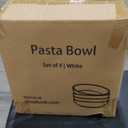 KooK Pasta Bowl, Salad Bowls, Bowls, Serving Bowls, Soup, Ceramic, Large Capacity, Microwave & Dishwasher Safe, Set of 4, 40 Oz, (White)