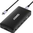 USB C Laptop Docking Station, 15 in 1 Triple Display Multiport Adapter 3 Monitors Dock with Dual DP, HDMI, VGA, USB C/A, RJ45, SD/TF, Mic/Audio, PD Compatible for MacBook/Dell/HP/Lenovo Laptops