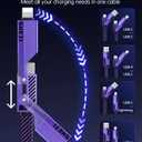 SHEZI [Upgraded 2.0] 4-in-1 Long USB C Cable 60W 10FT Fast Charging [480Mbps Data Sync] Flat Nylon Braided Charger Cord Combo, USB A/C to C/L Multi Charge Cable for iPhone/iPad & Most Devices, Purple