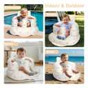 AirSwim Inflatable Baby Seat, Inflatable Baby Chair for Babies 3 Months and Up, Summer Blow Up Chair with Built in Air Pump, Infant Floor Seats for Learning to Sit, Palying, Camping, Bear Head