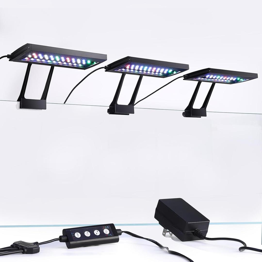 hygger Clip On Aquarium LED Light with Multi-Channel Controller, Fish Tank Light 24/7 Lighting Sunrise-Daylight-Moonlight and DIY Mode, Adjustable Timer/Brightness Light 7 Colors for Freshwater (3)
