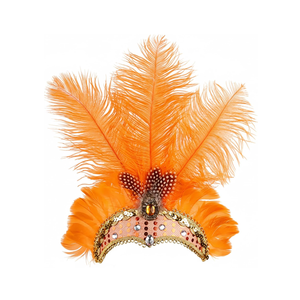 NUXMAW Showgirl Feather Headpiece Carnival Headband Vegas Costume Accessories Rio Mardi Gras Party 2 Pack