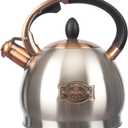 3Quart Whistling Tea Kettle Classic Teapot Stainless Steel Teakettle with Cool Grip for Stovetop (Silver)