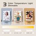 Kotdning Vanity Mirror with Lights,Lighted Vanity Mirror with 12 Dimmable Bulbs for Dressing Room & Bedroom,3 Color Lighting,Modes Detachable 10x Magnification 360Ratation (White) 14.6" L x 17" W