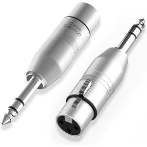 CableCreation 1/4" TRS to XLR Adapter 2Pcs, Balanced 6.35mm 1/4 inch TRS Male to XL R Female, 1/4 to Microphone Connector, Quarter Inch 6.35mm to XLR for Mixers, Speaker, Amplifiers