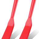 Zopeal 2 Pieces Crepe Spatula Silicone Narrow Skinny Flipper Long Heat Resistant Cooking Pancake Spatula Non Stick for Cooking Egg Burgers Pizza Pancake Steak Omelet(Red)