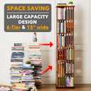 SpaceAid 6 Tier Rotating Bookshelf Tower, Bamboo Spinning Book Shelf, Revolving 360 Bookcase Storage Swivel Round Carousel, Vertical Rotate Turning Spiral Corner Organizer (6-Tier Walnut), 6 Tier, 67.5" H