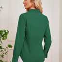 Button Down Shirts for Women Dress Shirt Long Sleeve Wrinkle Free Collared Blouse Work Business Office Solid Tops (Green, XXL)