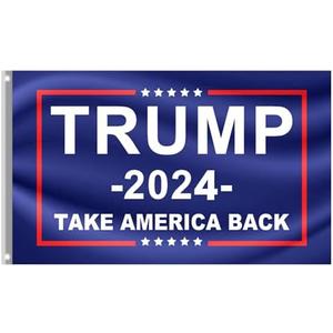 Large Trump Won Flag Save America Trump 2024 Flag Trump Made in USA Double Sided 3 Ply Take America Back Heavy Duty President Trump Win Flags for Outside with 2 Brass Grommets Fade Resistant for Indoor Outdoor Garden Flags 3 Pack