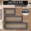 Kitchen Mat Non Slip, Washable Kitchen Rugs, Absorbent Kitchen Mats for Floor, Rubber Backing Soft Standing Floor Mat Runner Rugs,Front of Sink, Easy to Clean and Maintain, Linear Brown 17"x59"