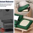 14Pcs Patio Stretch Cushion Covers, Outdoor Couch & Sofa Replacement Slipcovers for Patio Furniture Cushion Covers, Washable Reusable Furniture Protector, Square Large, Dark Green