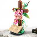 Jesus Cross Flower Building Set for Adults, Decorative Cross Building Blocks, Great Easter, Christmas, Christian, Birthday Gifts for Mothers Day, Women, Adults (363 PCS)
