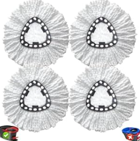4 Pack Spin Mop Replacement Head Compatible with O-Cedar EasyWring 1 Tank Mops,Microfiber Mop Refills,Easy to Install and Replace,Machine Washable,Also for Sensitive Floors