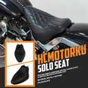 Motorcycle Front Driver Leather Cushion Pillion Seat Solo Seat Fit For Harley Heritage Softail Classic FLSTC Softail Deluxe FLSTN 2006-2017 (Black Stitching)
