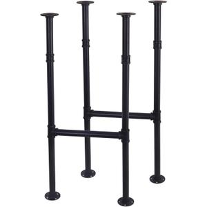 MUZIK 38 Inch Metal Table Legs, Black Painted Desk Legs, Industrial Pipe Counter Bar Height Table Legs, 2 Pack Dining Coffee Table Legs
