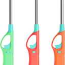 Refillable Butane Lighters, Large BBQ Grill Click Flame Long Stem Multipurpose Lighters(No Butane Fuel Inside) - Pack of 3