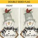 3 x Snowman Cardinal Hello Winter Garden Flag 12x18 Inch Double Sided, Winter Holiday Yard Outdoor Flag (RMQ-83)