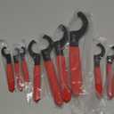 Yunnergo 9Pcs C-Shape Carbon Steel Spanner Wrench Set Adjustable Shock Wrench Hook Tool for Most Car and Motorcycle Shock Adjustment (Red)