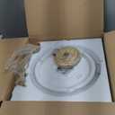 WUZUPS Chandelier Rustic Farmhouse Industrial Round Ceiling Pendant LED Light Fixture with Clear Glass Shades for Dining Room Kitchen Island Foyer Entryway, H 17" x W 13.4", E26 Base, Gold