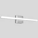 24 Inch Chrome LED Bathroom Vanity Light, 14W 6000K Cool White Over Mirror Lighting Fixture, Modern Hardwired Linear Wall Sconce for Bathroom Bedroom, Chrome-6000K, 24inch