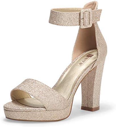 IDIFU Women's IN4 Sabrina Platform Chunky High Heels Ankle Strap Heeled Sandals Wedding Party Dress Shoes 9 Size, Gold Glitter  IDIFU Women's IN4 Sabrina Platform Chunky High Heels Ankle Strap Heeled Sandals Wedding Party Dress Shoes 9 Size, Gold Glitter
