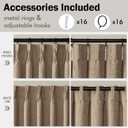 MIULEE Pinch Pleated Thick Linen Curtains 96 Inches Long 2 Panels for Living Room Bedroom, Linen Memory Trained Drapes Back Tab Light Filtering Country Farmhouse Burlap Brown Curtains with Hooks