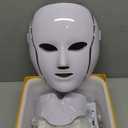 Red Light Photon Facial Mask with Remote Control, 7 Custom Modes with Infrared, Portable with Timer for Home Use (White 01)