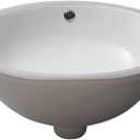 Sarlai Undermount Bathroom Sink - 19 x16 inch Oval Vessel Sink Under counter Lavatory Sink White Ceramic Vanity Sink with Overflow, Modern Art Basin, Interior Size 17-2/5" x 14-1/9"