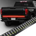 48 Inch Aluminum Frame Tailgate Light Bars, Triple Row 432 LED Strip with Red Running Brake Lights White Reverse Sequential Amber Turn Signals for Truck