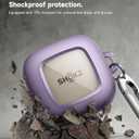 SURITCH for SHOKZ OpenFit Case Cover, Shockproof Magnetic Cases for SHOKZ OpenFit Open-Ear Earbuds True Wireless Bluetooth Headphones, Protective Cover with Magnetic Lid Lock & Carabiner, Purple