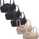 Lataly Womens Seamless Nursing Bra Sleeping Maternity Bralette for Breastfeeding Pack of 3