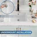 Undermount Bathroom Sink Rectangle, Hugsleek Interior Bowl Size 16 x 11 inch White Porcelain Ceramic Vessel Sink Under Counter Exterior Size 18x13in Rectangular Bath Sink Basin Lavatory Fireclay