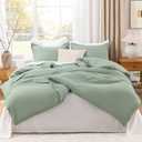 Litanika Oversized King Comforter Set 120x98, 3 Pieces Sage Green Lightweight Solid Bedding Set, All Season Fluffy Bed Set Quilt Blanket (1 Comforter & 2 Pillowcases)