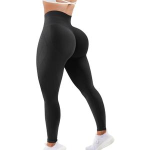 Scrunch Butt Leggings for Women Amplify Contour Legging Seamless Yoga Pants Workout Gym Booty Lifting Tights (Medium, Black)