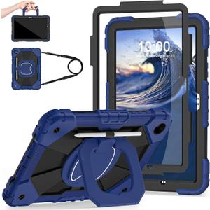 Case for Samsung Galaxy Tab A11+/A9+ Samsung A11 Plus/A9 Plus 11 Inch with Screen Protector/Rotating Stand/Pen Holder,Shockproof Cover for Galaxy Tab A11/A9 Plus Case,Navy Black