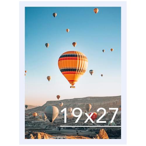 JCJMY 19x27 Picture Frame White for Poster Photo Picture, Horizontal and Vertical Formats for Wall Hanging, 19 x 27 Wall Gallery Poster Photo Frame for 19 by 27 Photos Posters, White